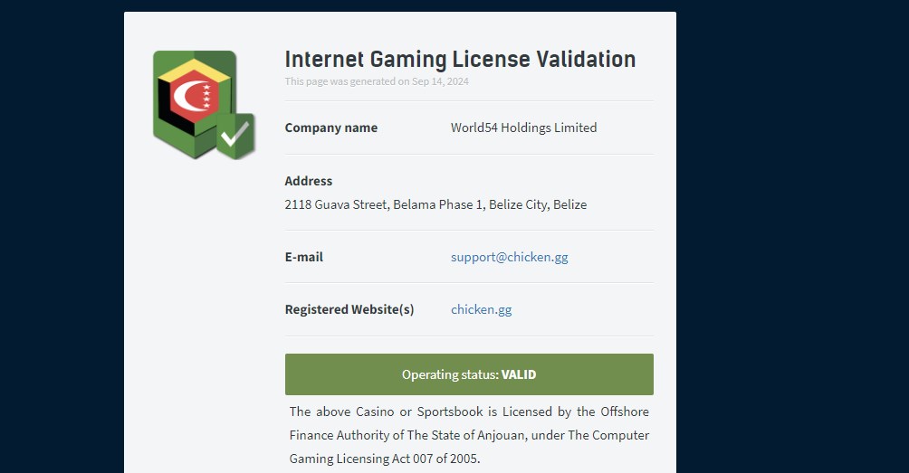 licence chicken gg